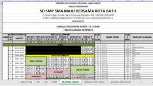 Aplikasi Excel Jadwal Pelajaran Anti Bentrok Full Day School (17 JP atau lebih)